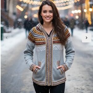 Gamboa Colorful Patterned Hooded Cardigan_M/L